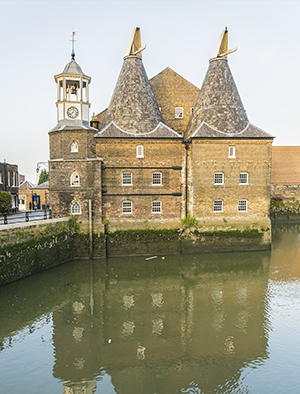 Former working mills on the River Lea in the East End of London